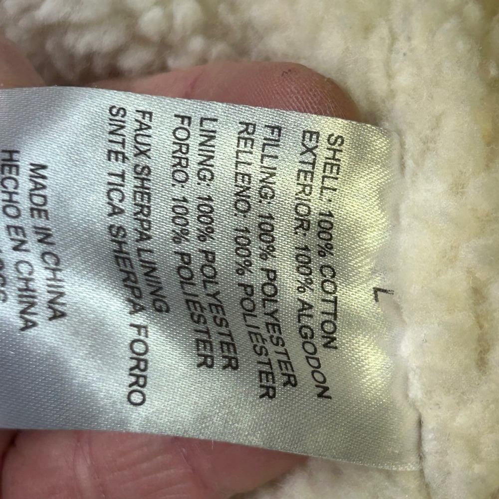 NWOT Lee Workwear Unisex Mens Large Tan Canvas Vest‎ with Sherpa Inside. Pockets - Picture 10 of 10